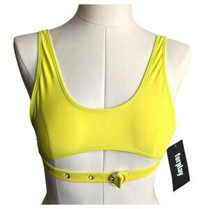 Forplay NWT Yellow Bikini Top Bralette With Buckle Detail Size S